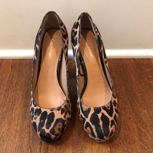 Calvin Klein leopard heels